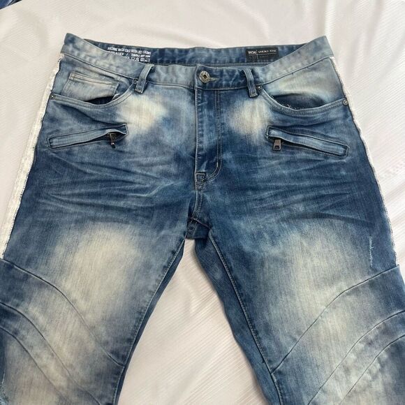 Smoke Rise Slim Fit Distressed Denim Jeans Size 36 X 32 - Picture 2 of 9